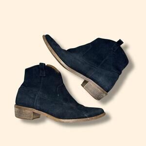 Women’s Madewell 1937 Barnwood Ankle Boot Black Suede Size 8